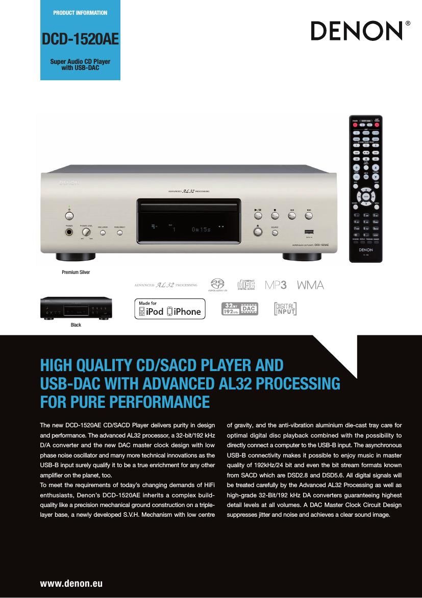 Denon DCD 1520AE Brochure