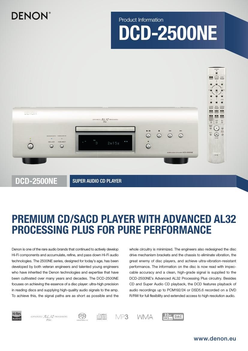 Denon DCD 2500NE Brochure