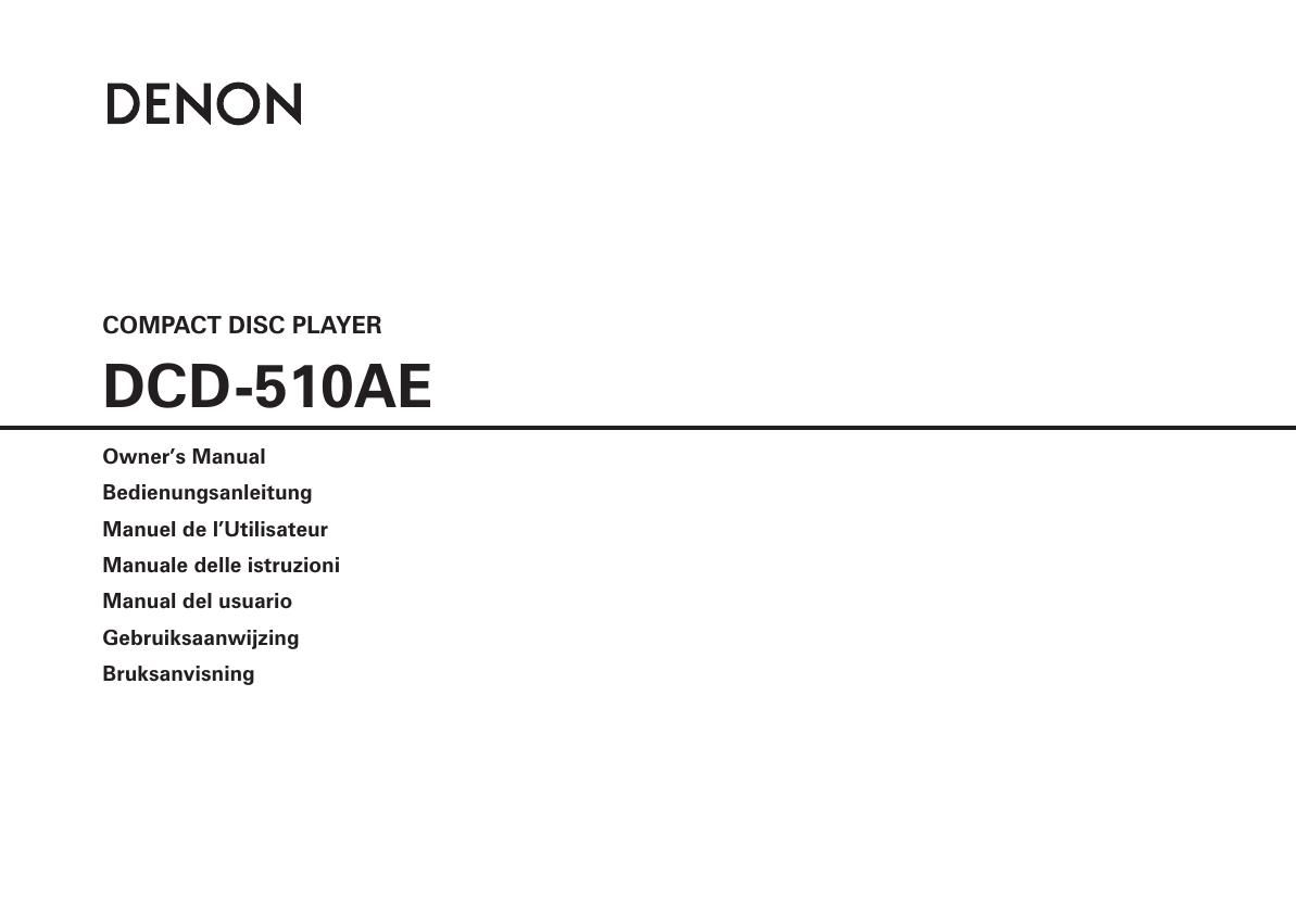 Denon DCD 510 AE Owners Manual