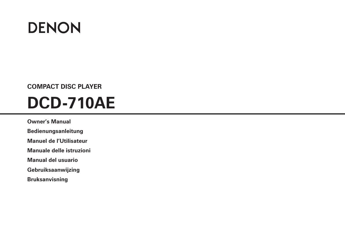 Denon DCD 710AE Owners Manual