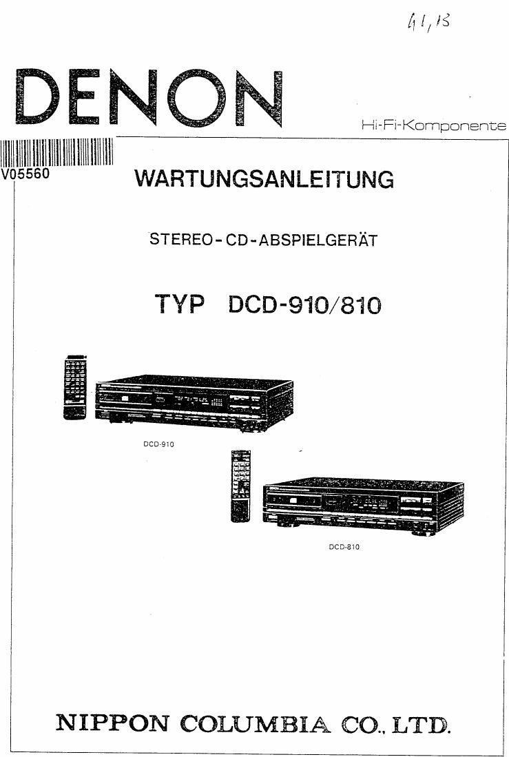 Denon DCD 810 Service Manual