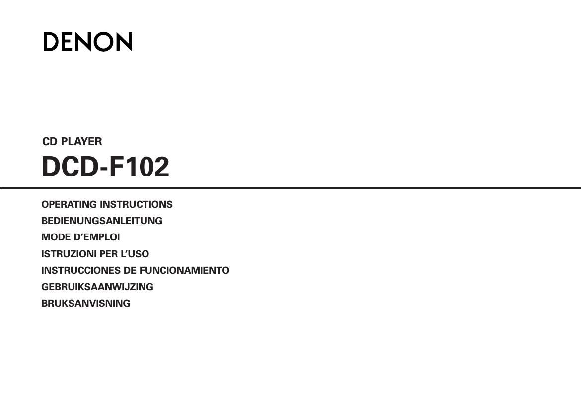 Denon DCD F102 Owners Manual
