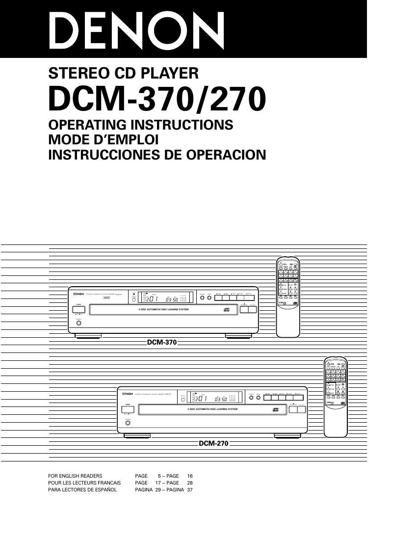 Denon DCM 270 Owners Manual