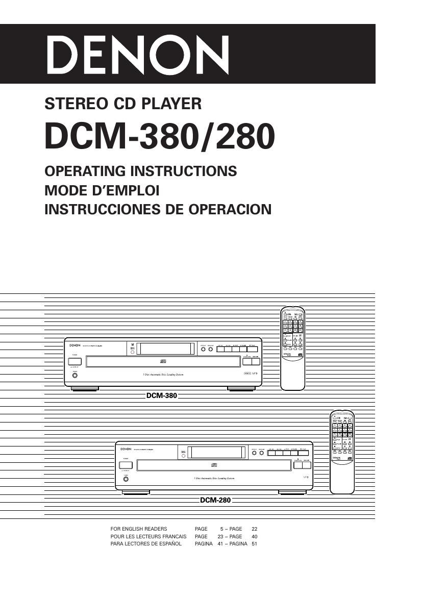 Denon DCM 280 Owners Manual