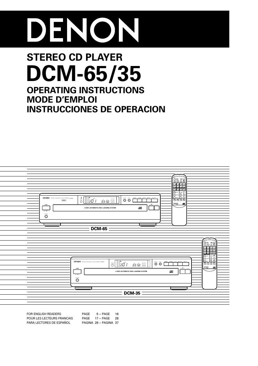 Denon DCM 35 Owners Manual