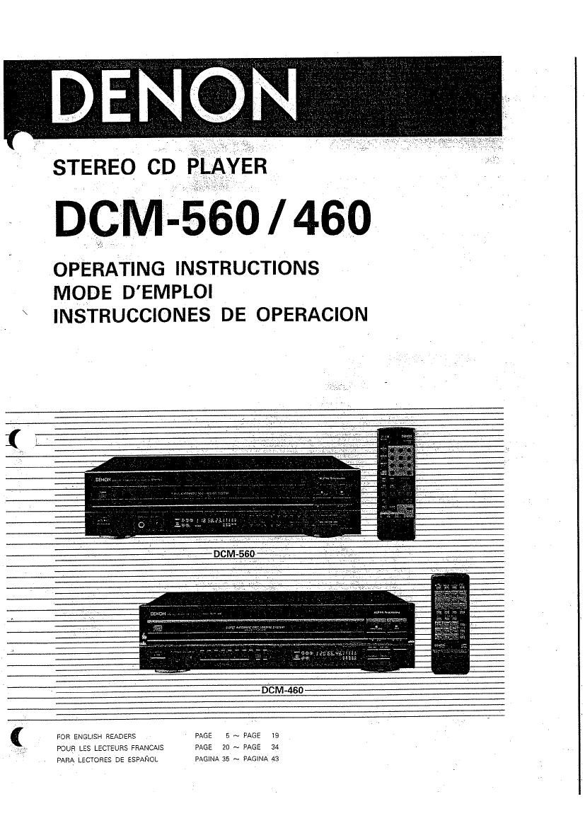 Denon DCM 460 Owners Manual
