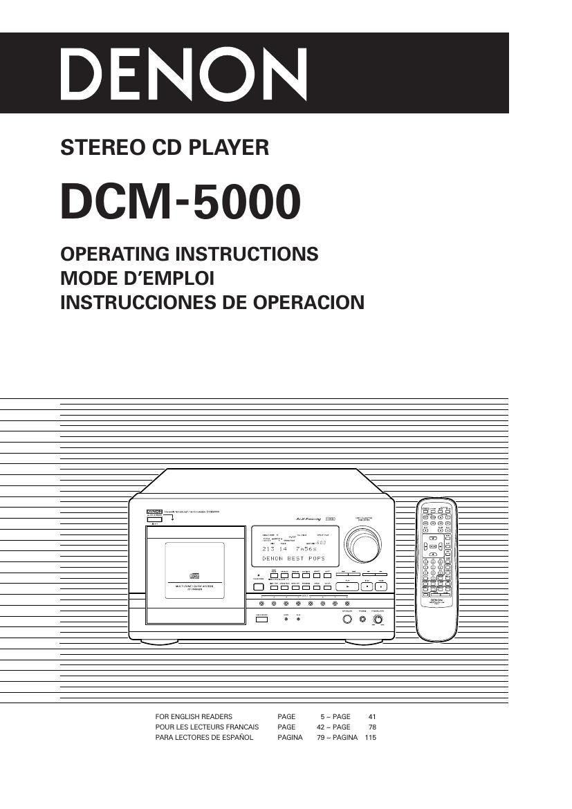 Denon DCM 5000 Owners Manual