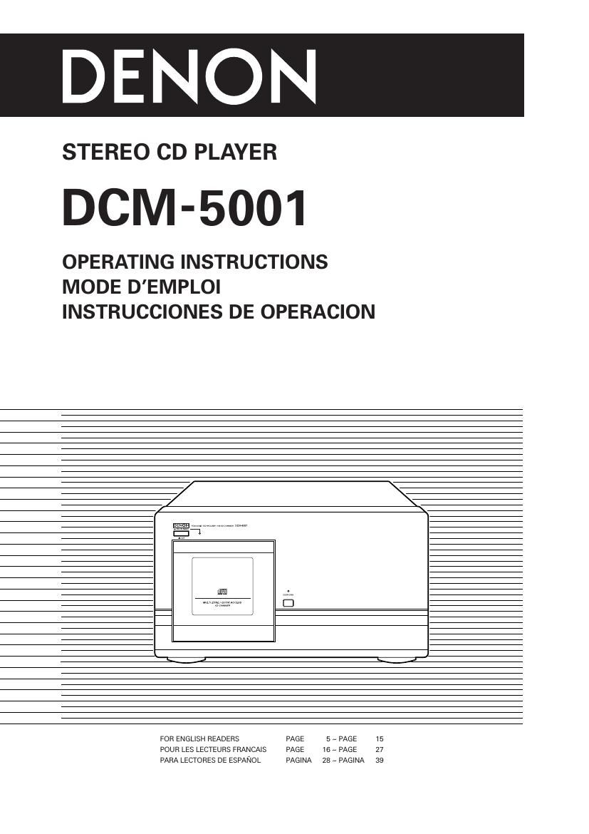 Denon DCM 5001 Owners Manual