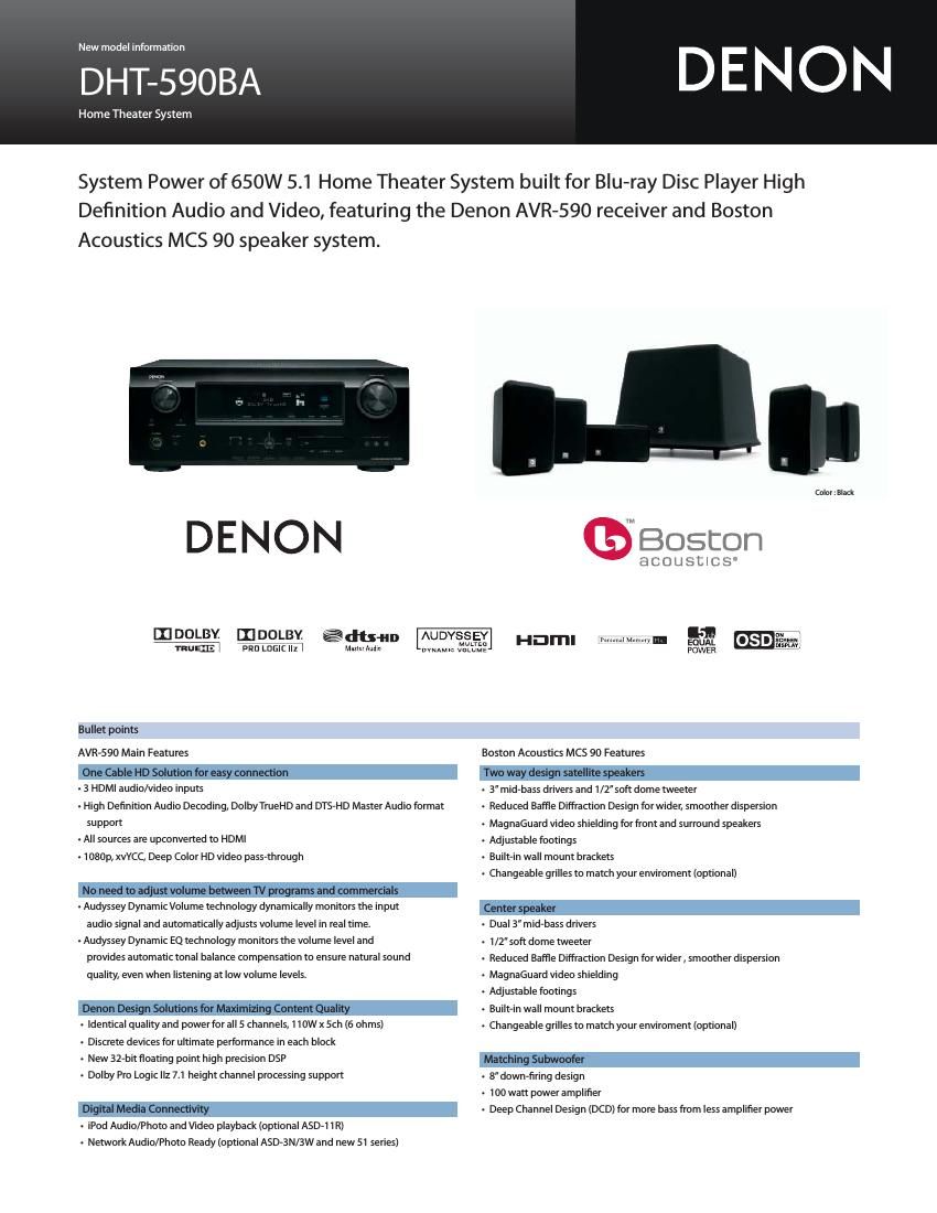 Denon DHT 590BA Brochure