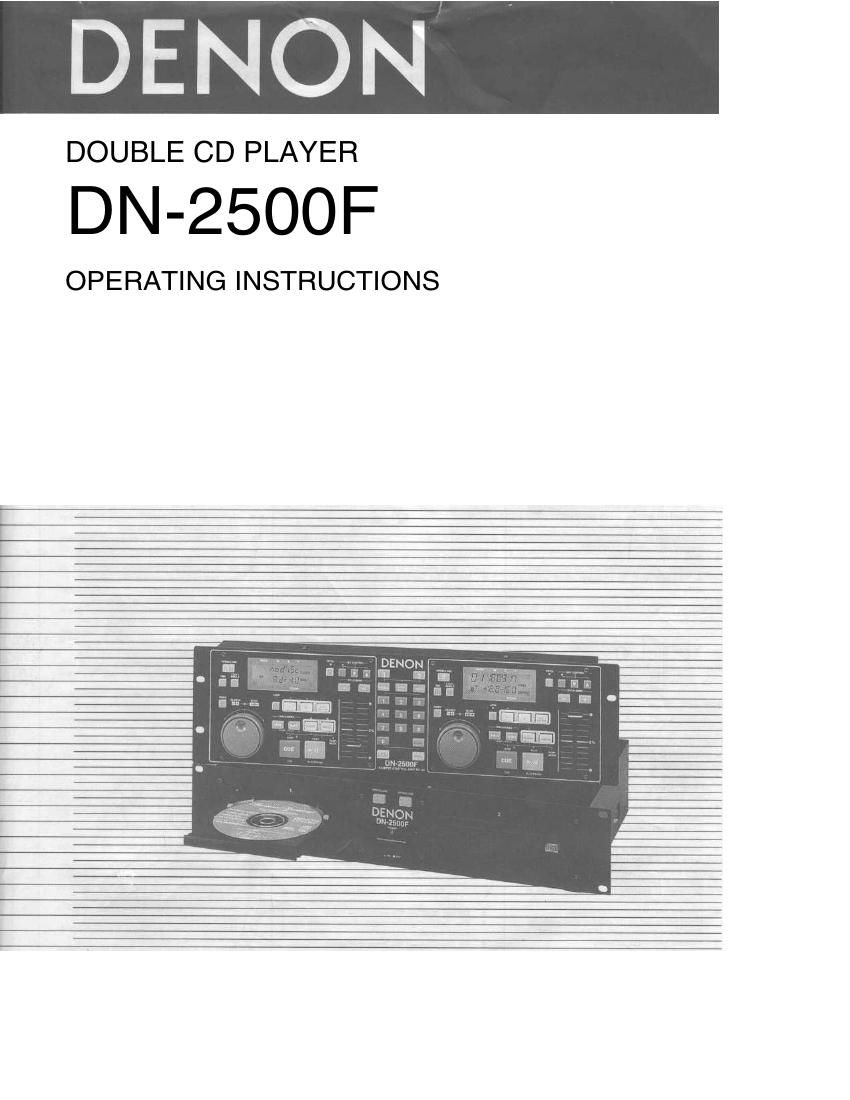 Denon DN 2500F Owners Manual