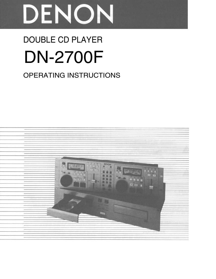 Denon DN 2700F Owners Manual