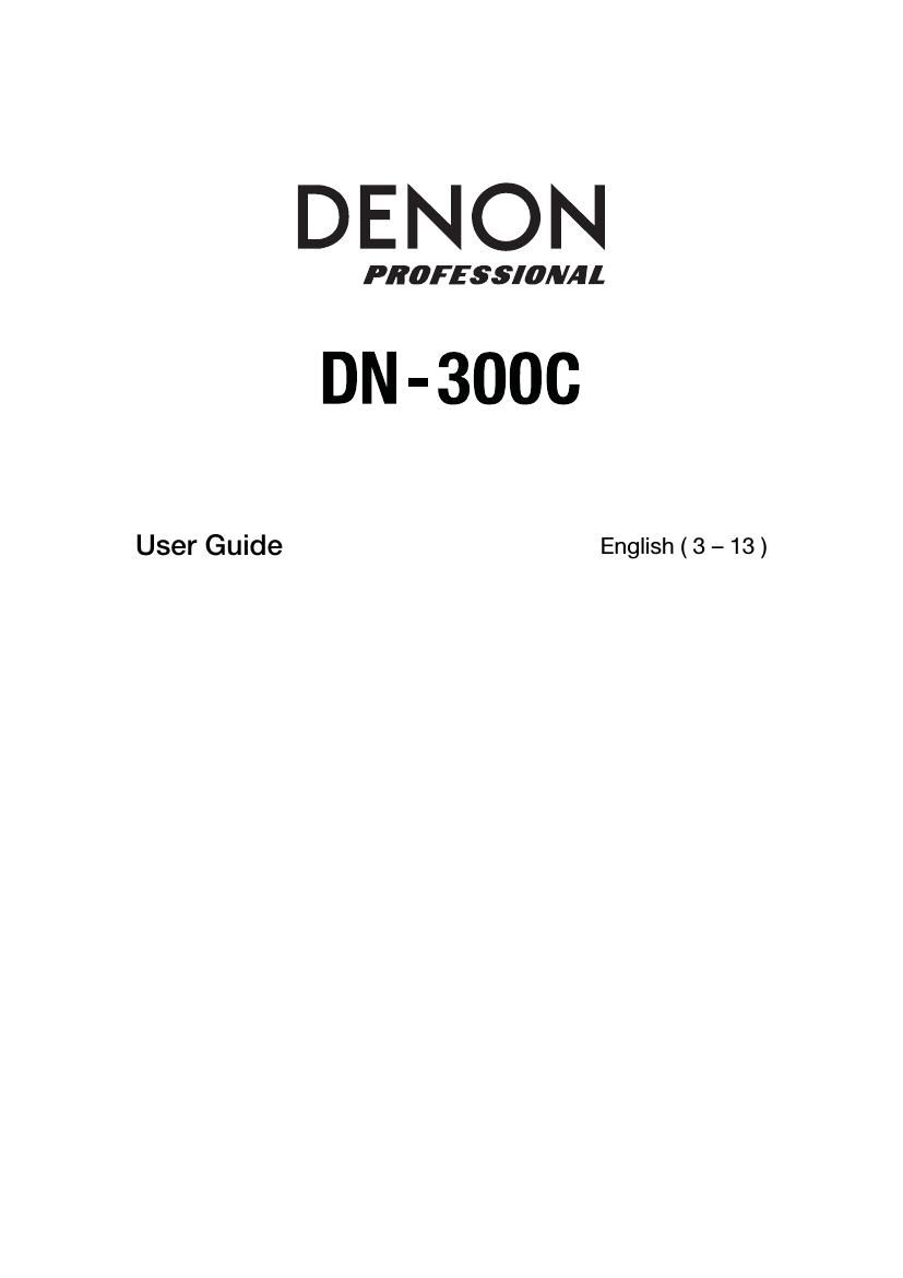 Denon DN 300C Owners Manual