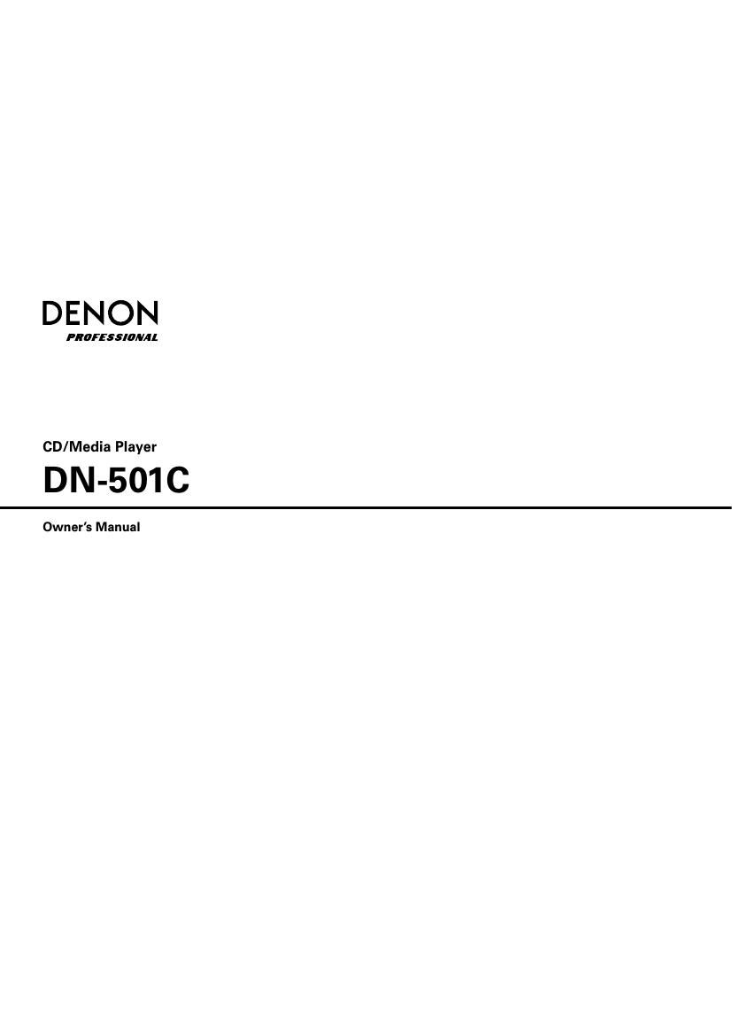 Denon DN 501C Owners Manual