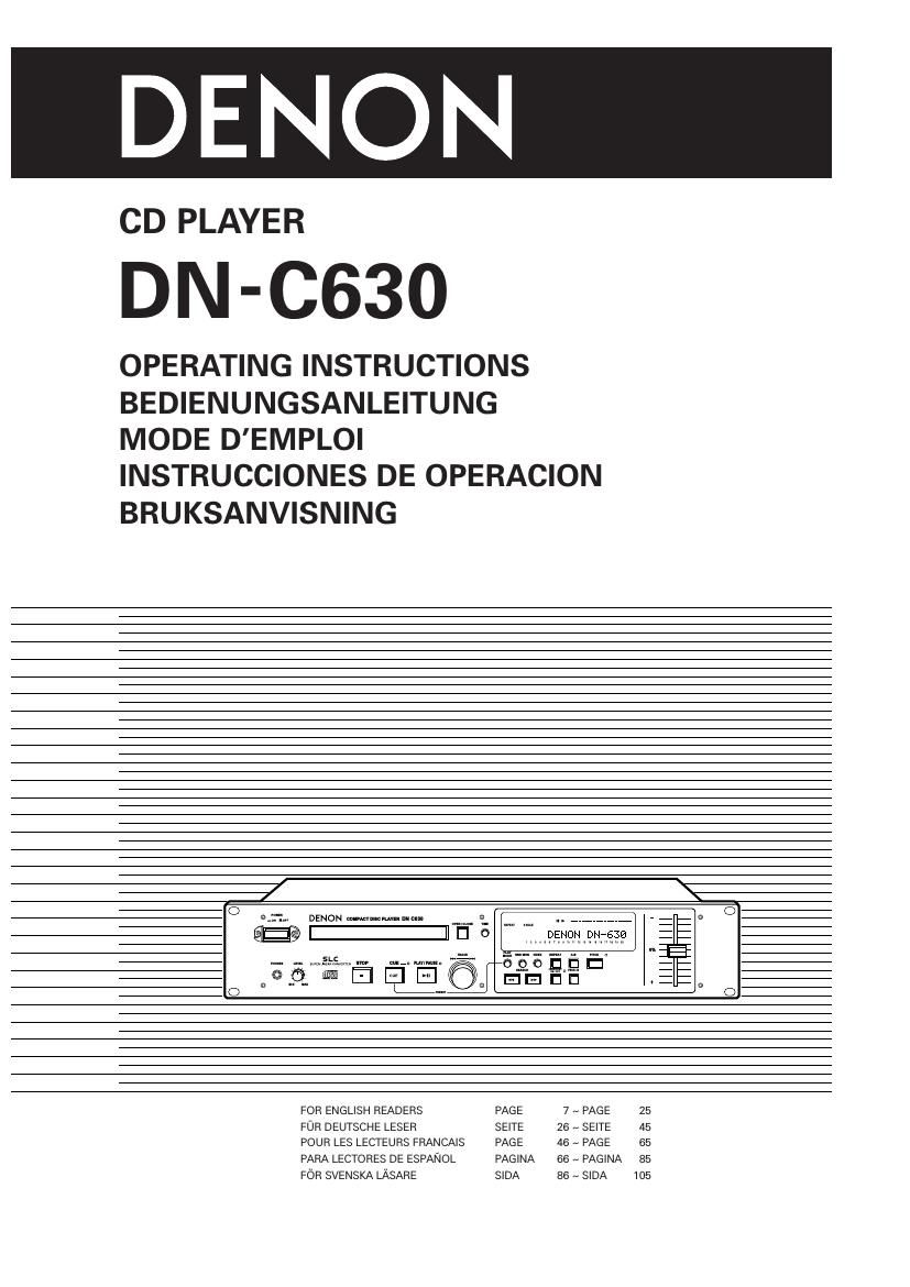 Denon DN C630 Owners Manual