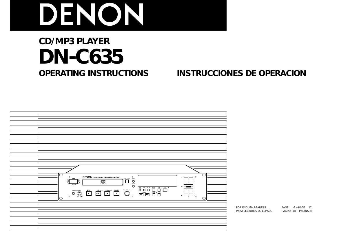 Denon DN C635 Owners Manual