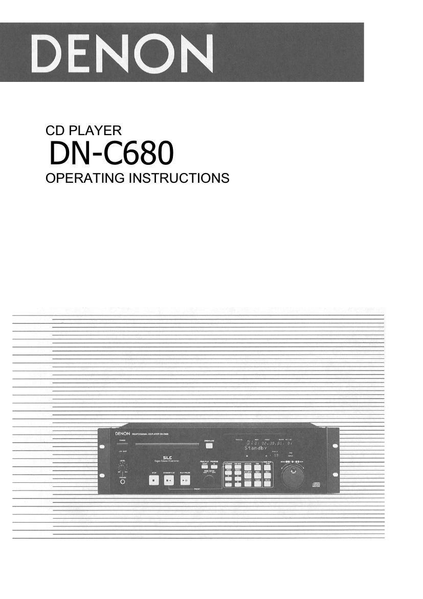 Denon DN C680 Owners Manual