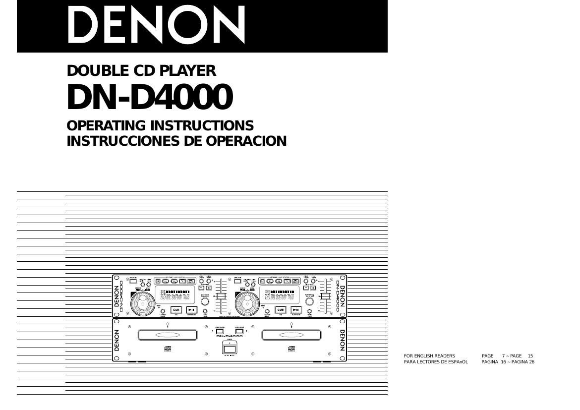 Denon DN D4000 Owners Manual