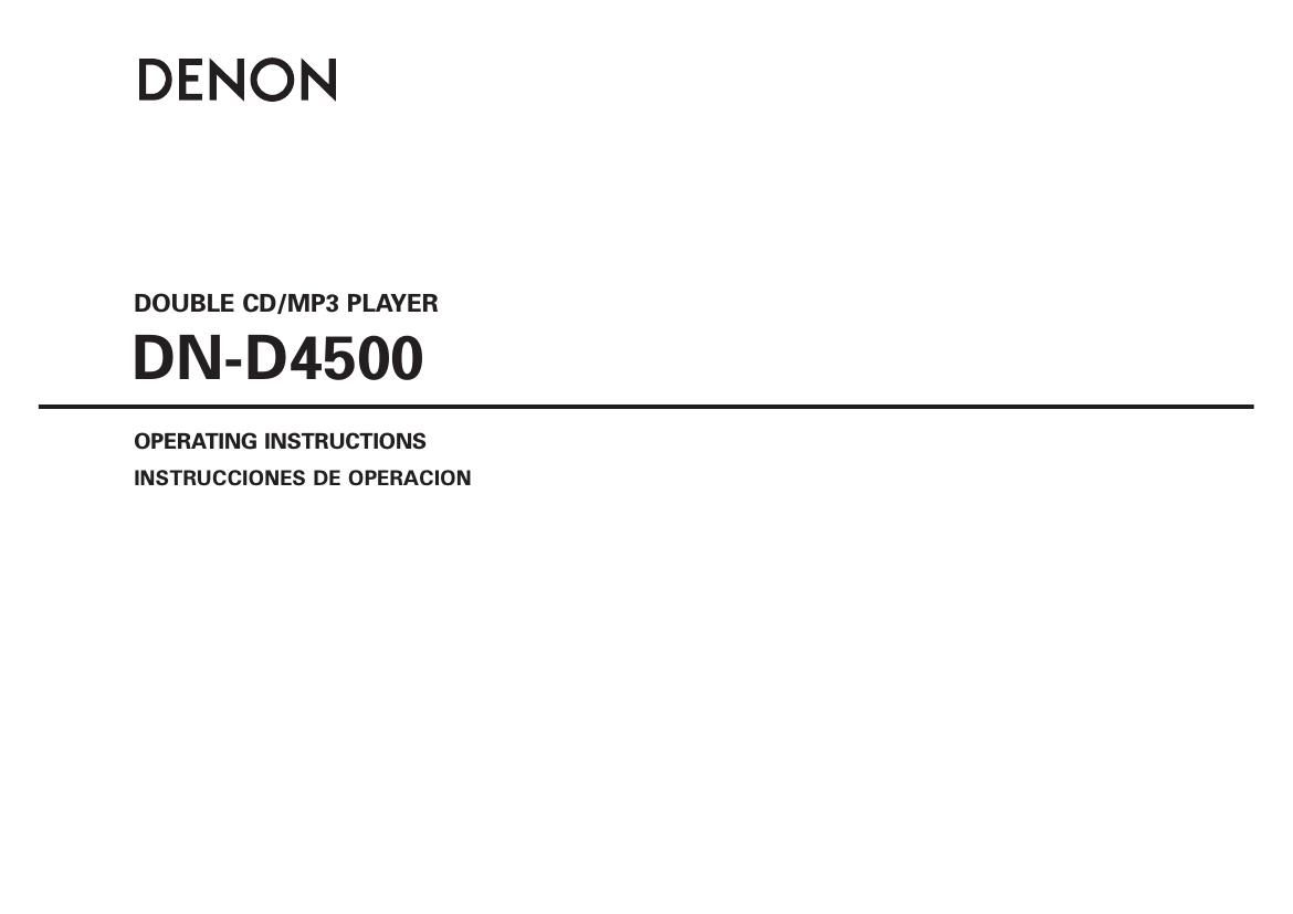 Denon DN D4500 Owners Manual