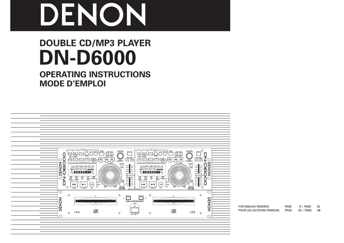 Denon DN D6000 Owners Manual