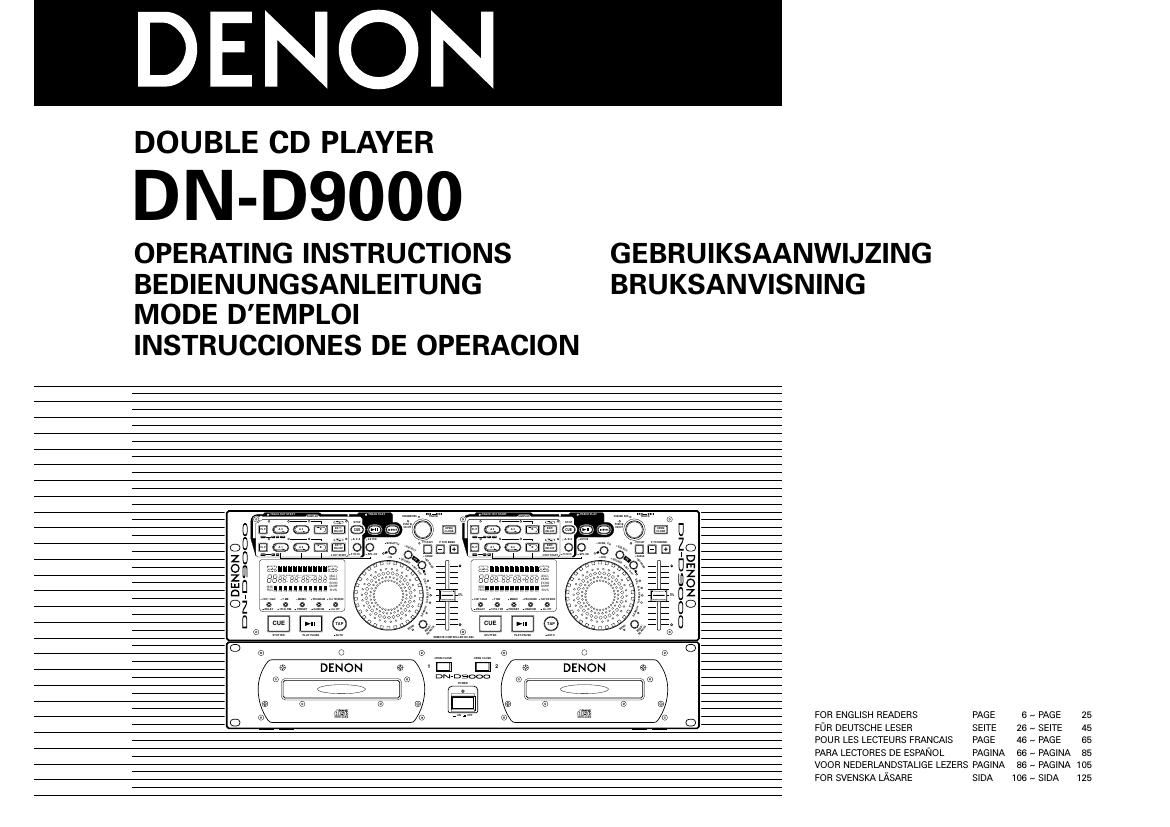 Denon DN D9000 Owners Manual