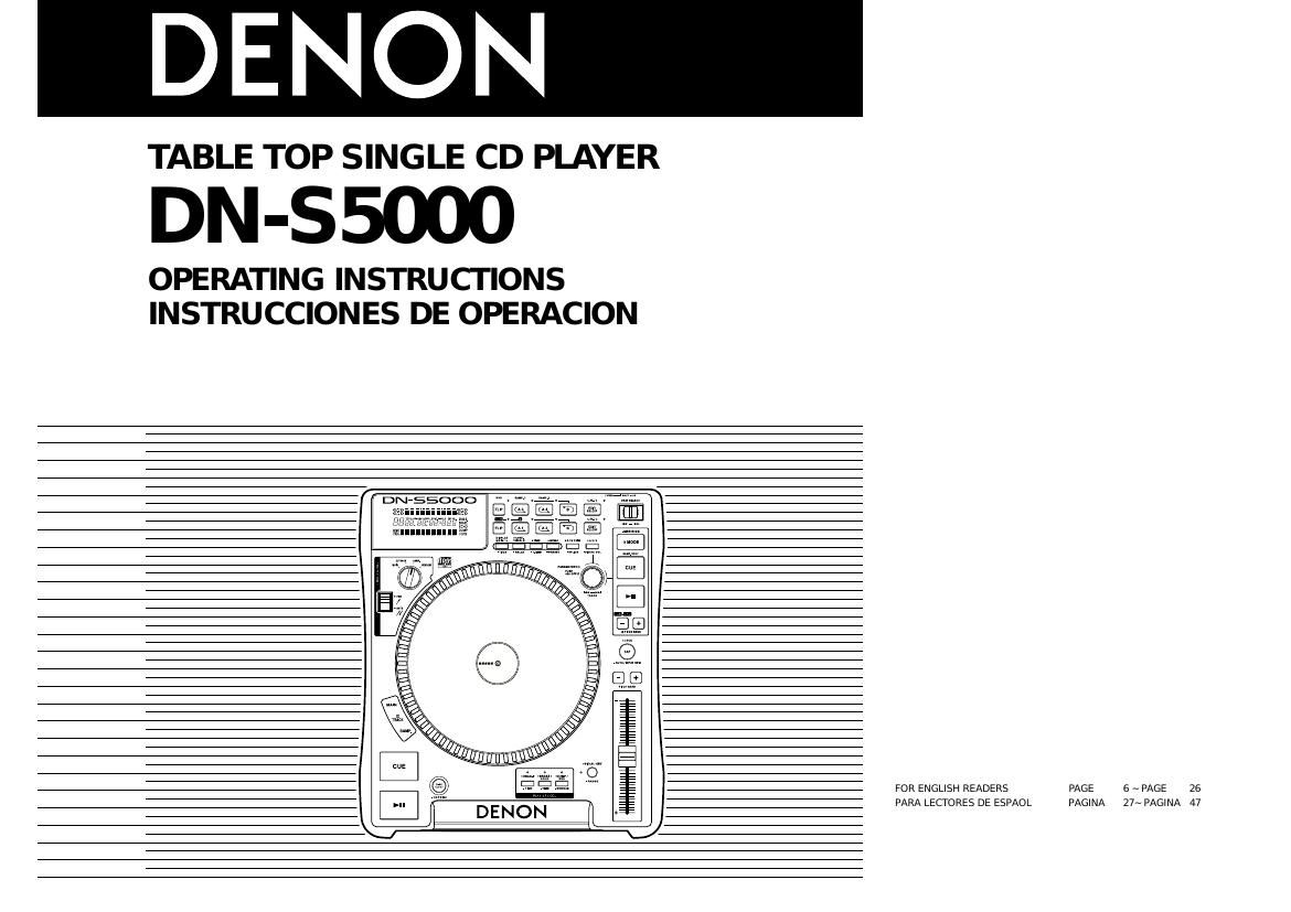 Denon DN S5000 Owners Manual