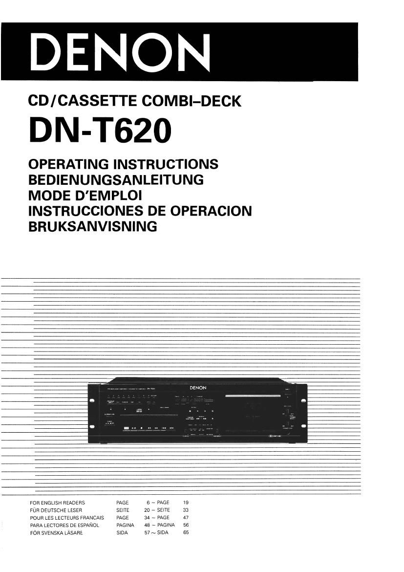 Denon DN T620 Owners Manual