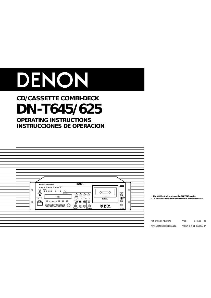 Denon DN T625 Owners Manual