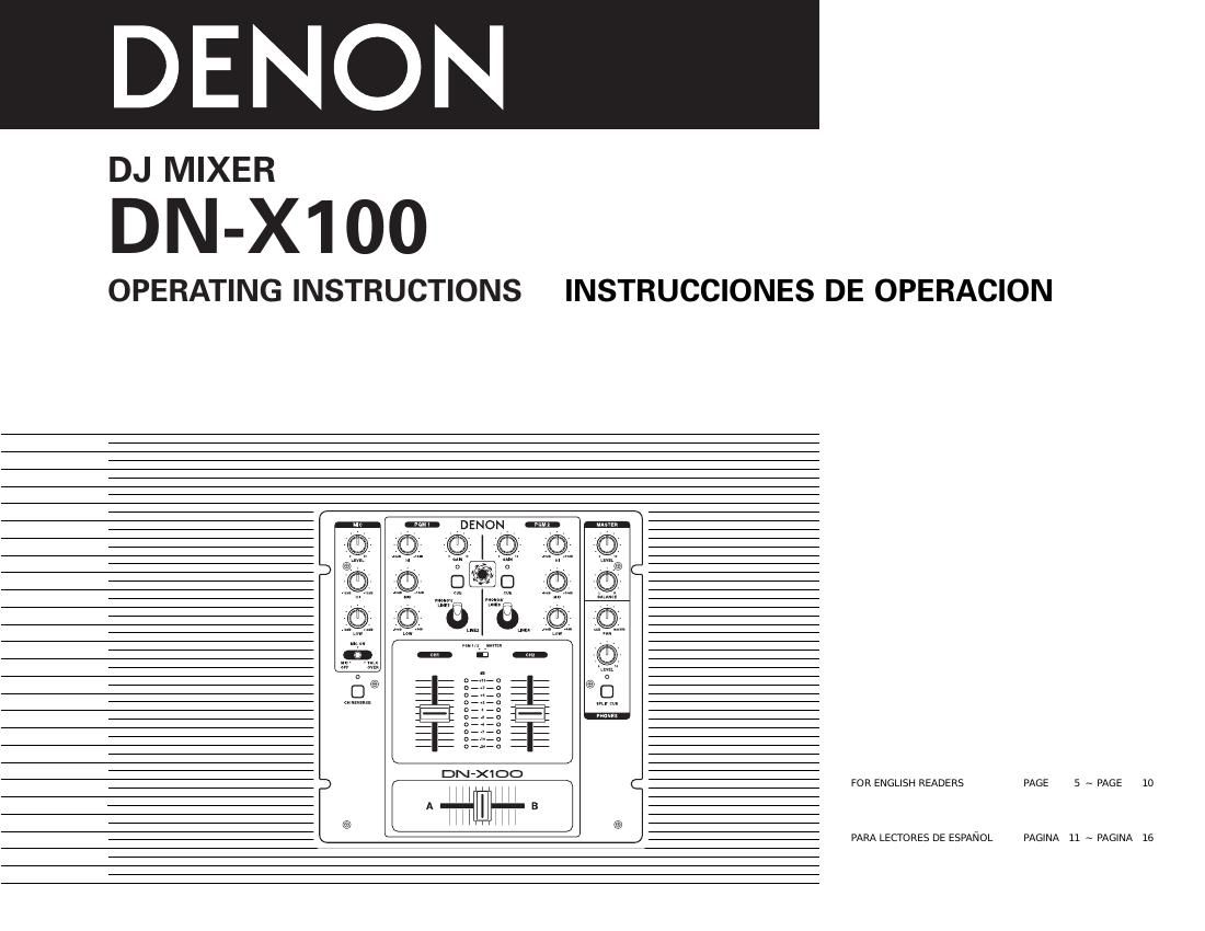 Denon DN X100 Owners Manual