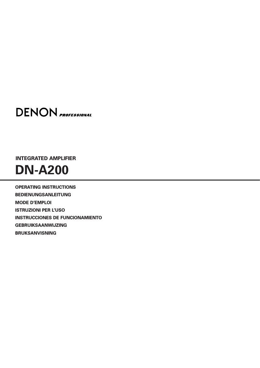 Denon DNA 200 Owners Manual