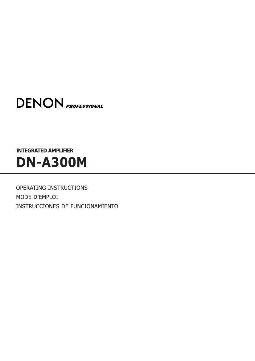 Denon DNA 300M Owners Manual