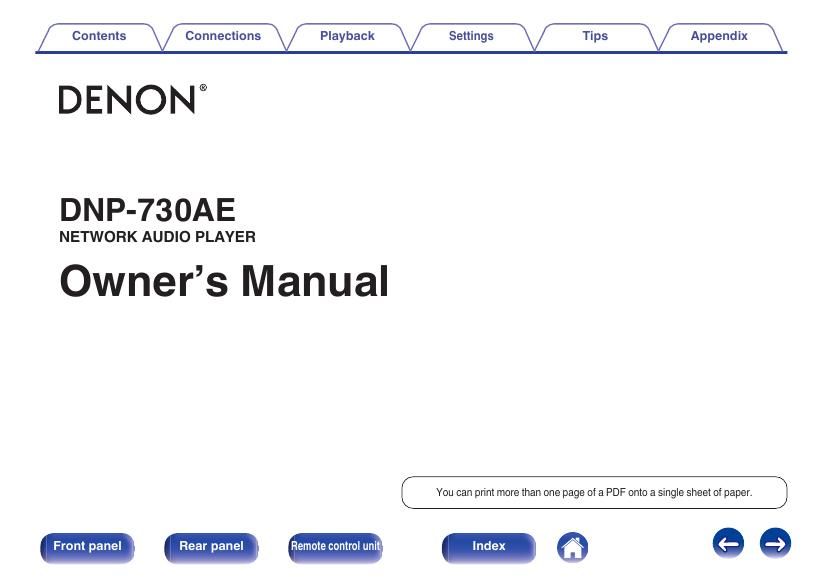 Denon DNP 730AE Instruction Manual