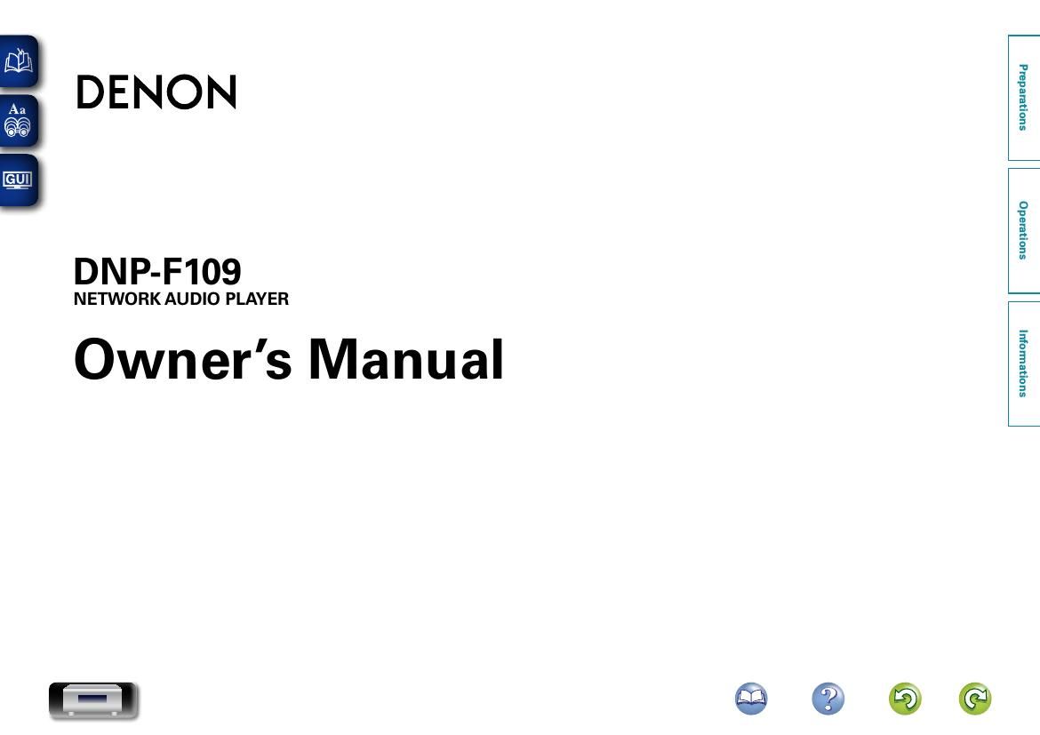 Denon DNP F109 Owners Manual
