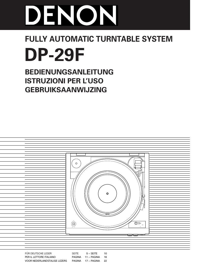 Denon DP 29F Owners Manual
