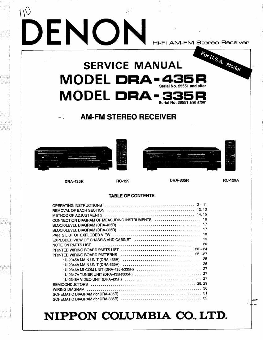 Denon DRA 335R Service Manual