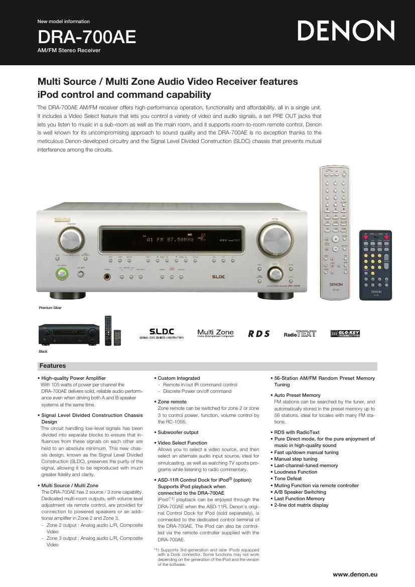 Denon DRA 700AE Brochure