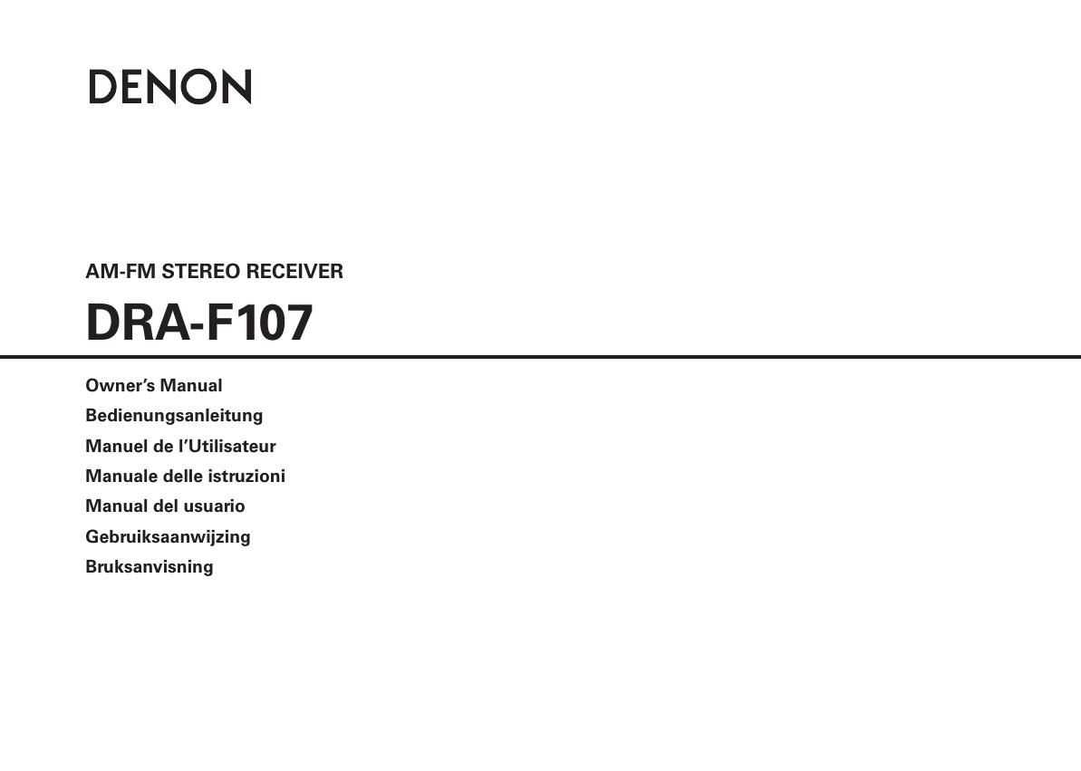 Denon DRA F107 Owners Manual