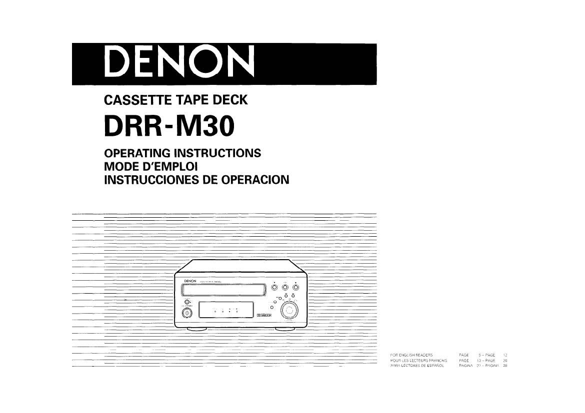 Denon DRR M30 Owners Manual