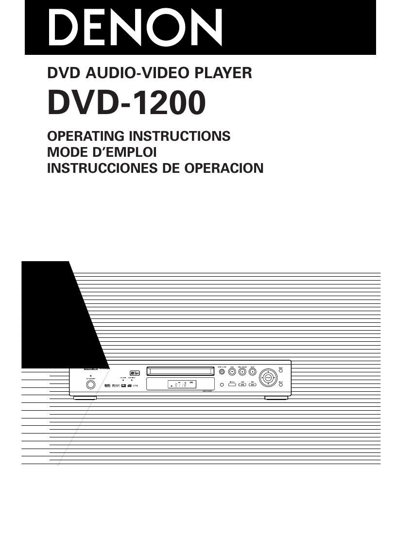 Denon DVD 1200 Owners Manual