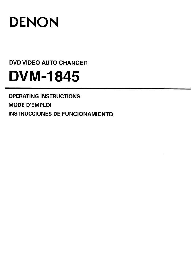 Denon DVM 1845 Owners Manual