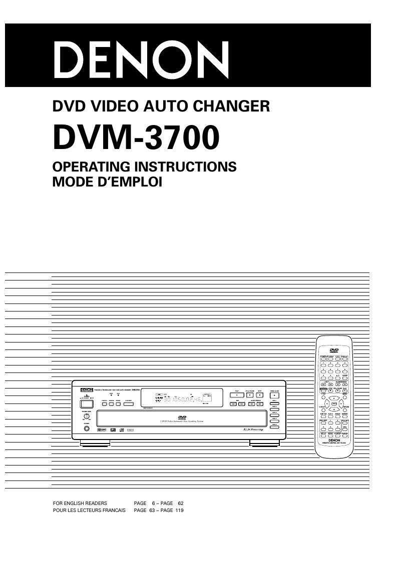 Denon DVM 3700 Owners Manual