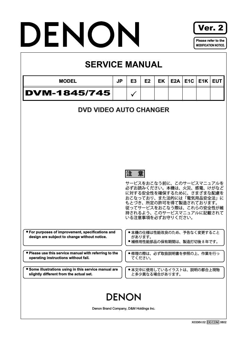 Denon DVM 745 Service Manual