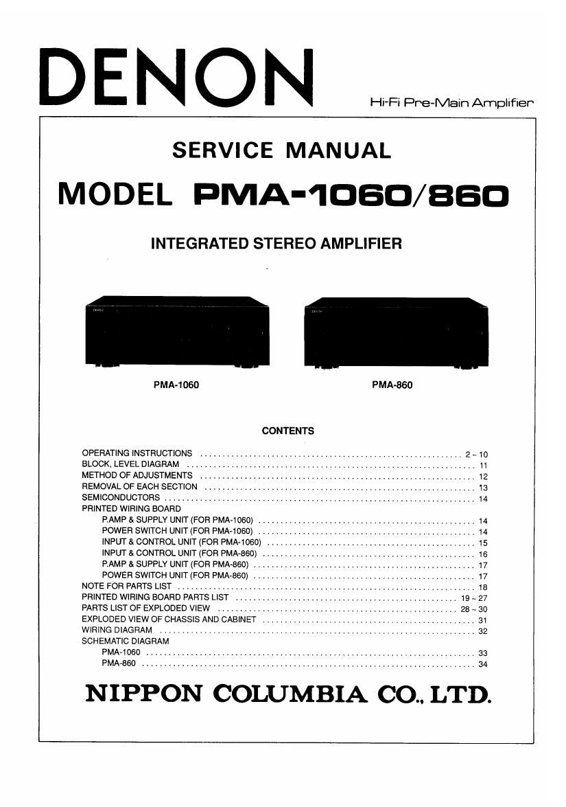 Denon PMA 1060 Service Manual
