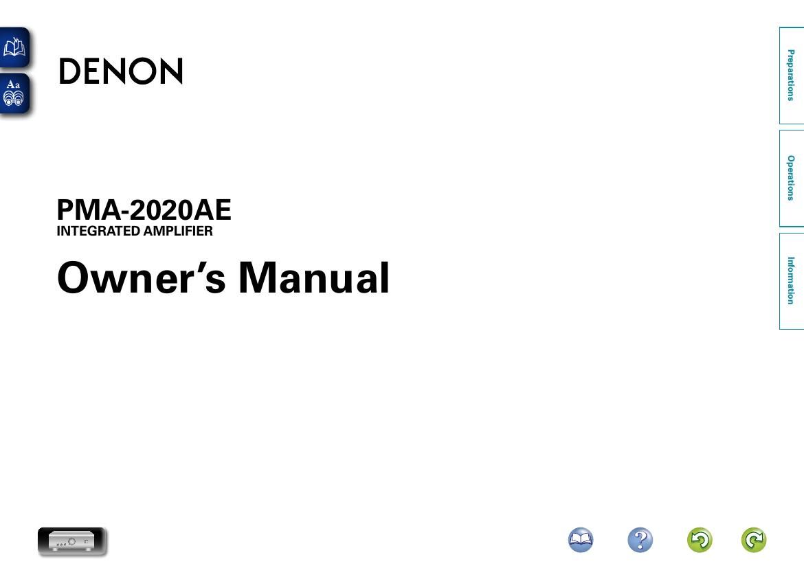 Denon PMA 2020AE Owners Manual