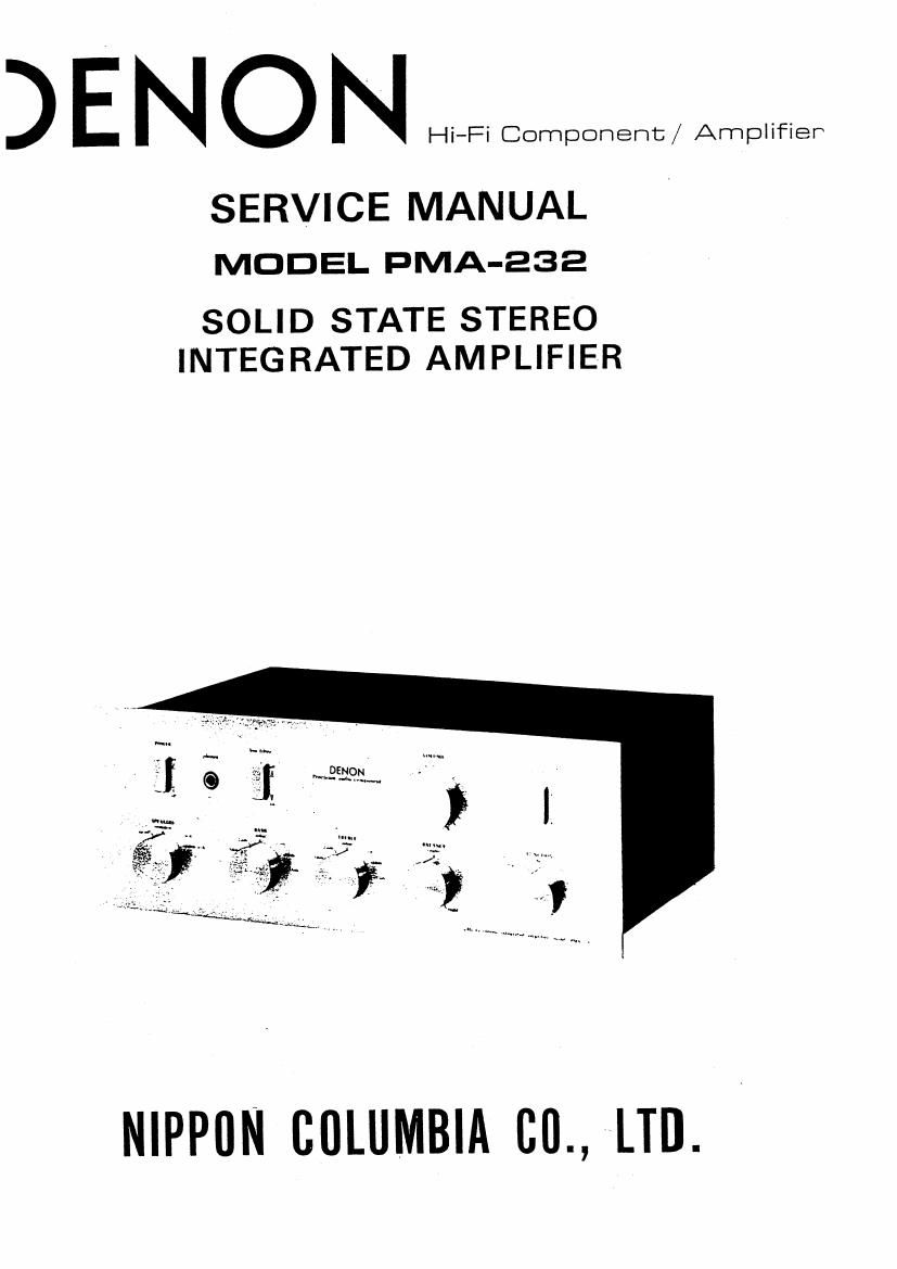 Denon PMA 232 Service Manual