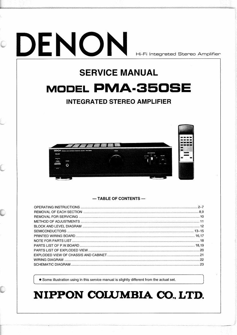 Denon PMA 350SE Service Manual