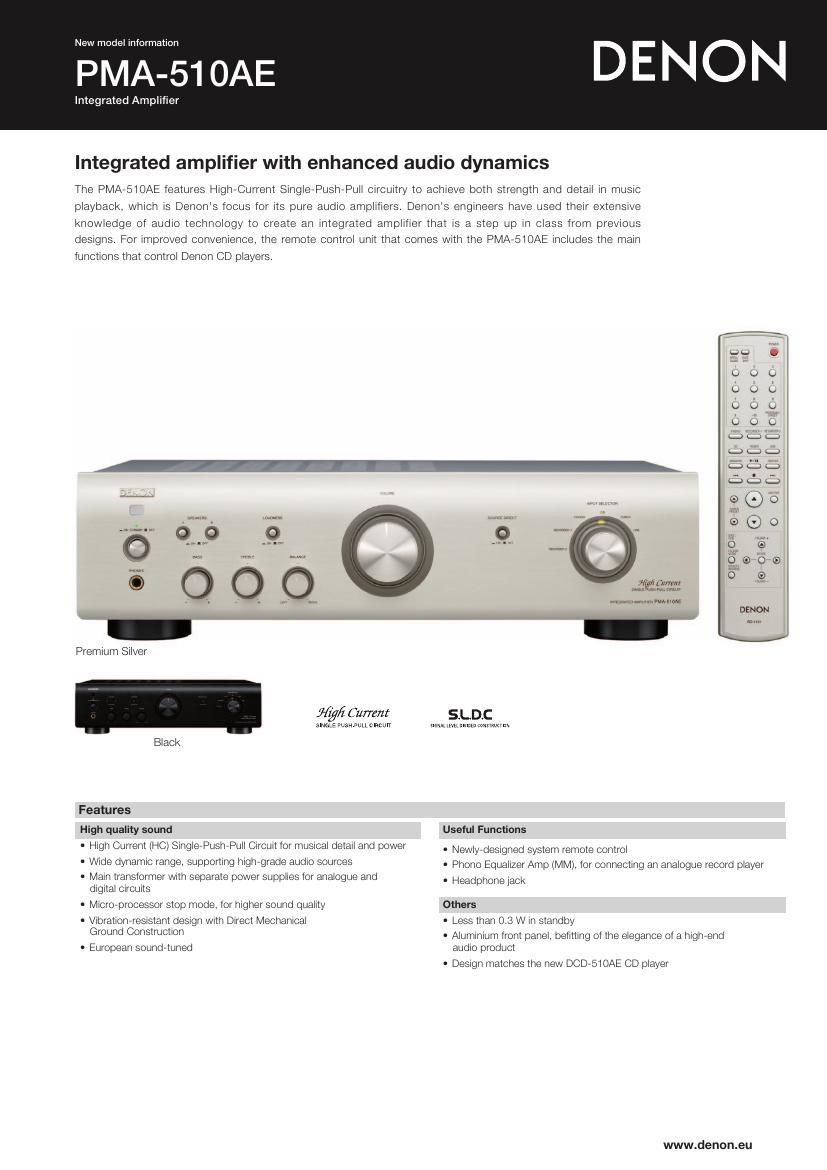 Denon PMA 510AE Owners Manual