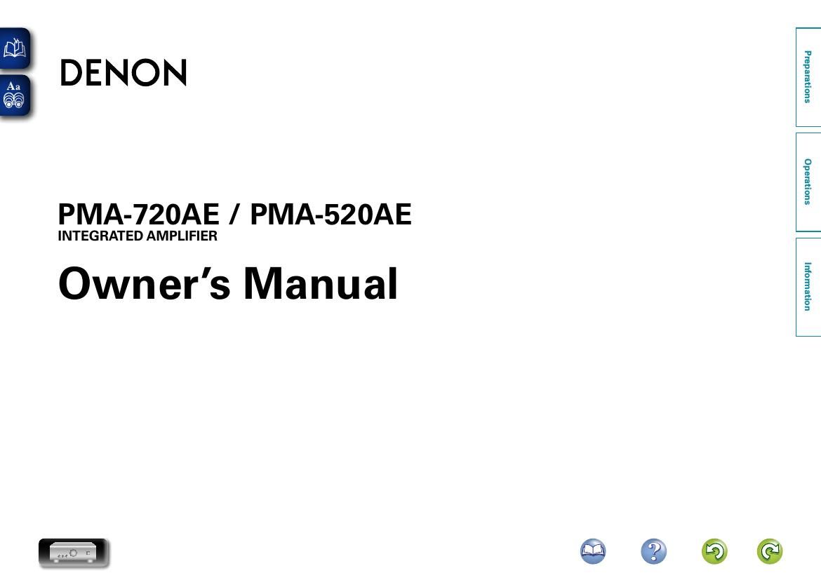 Denon PMA 520AE 720AE Owners Manual