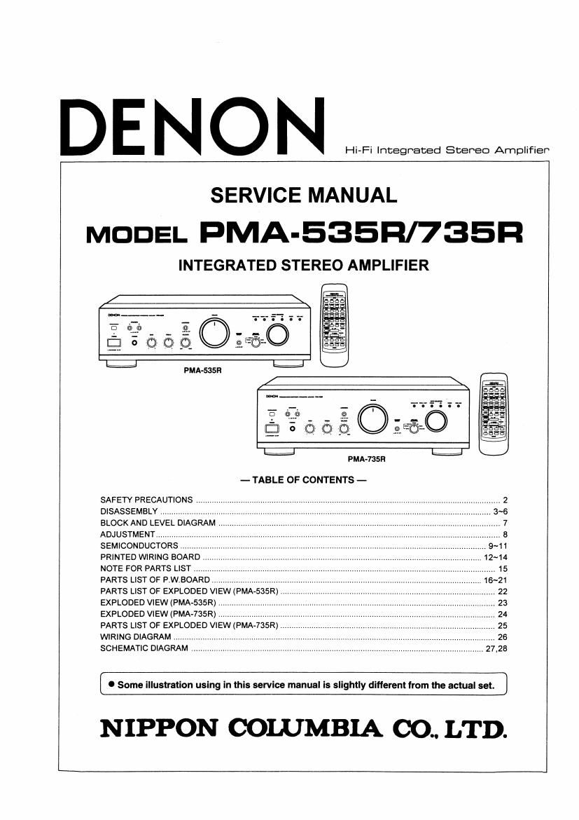 Denon PMA 535R Service Manual