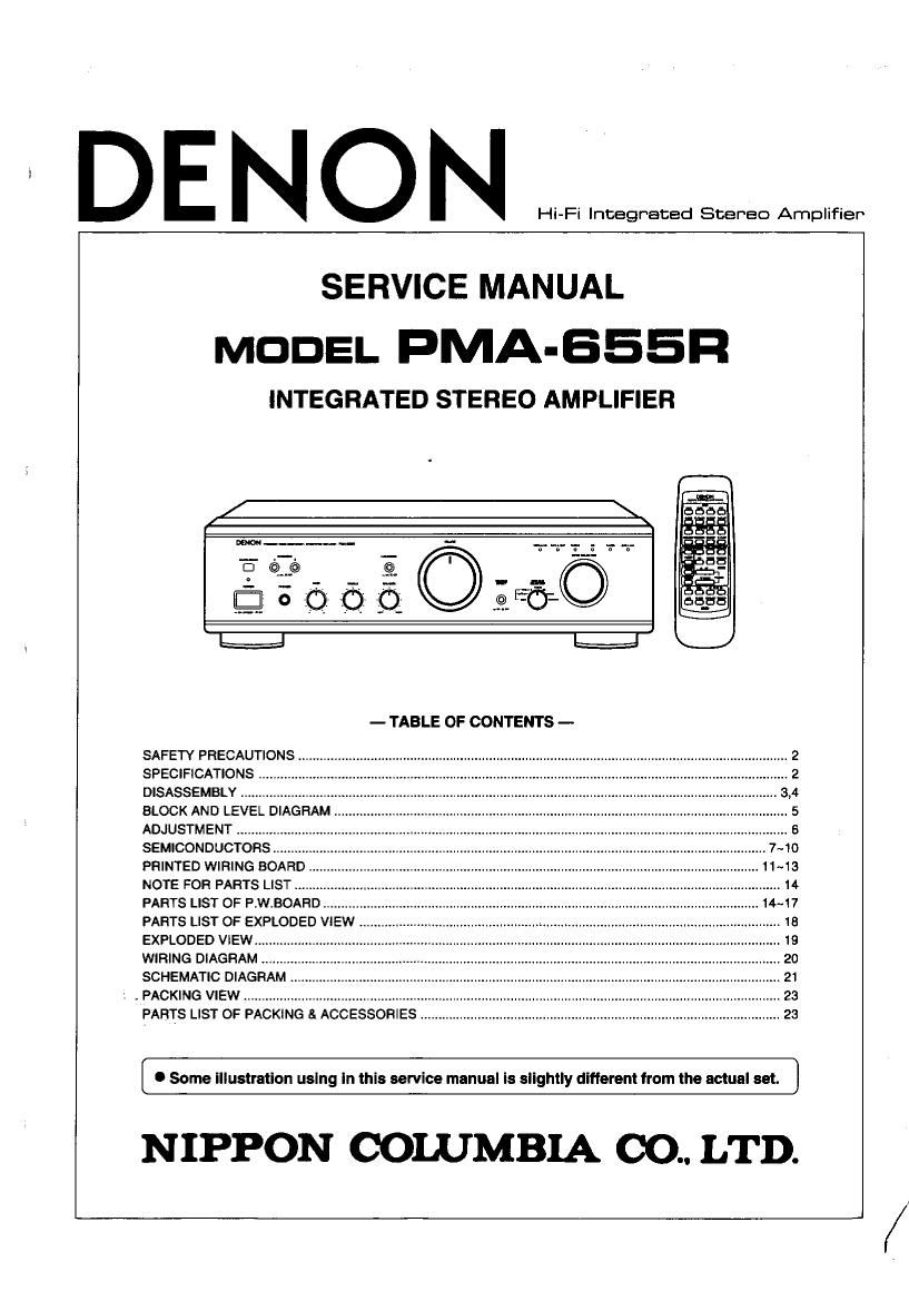 Denon PMA 655R Service Manual