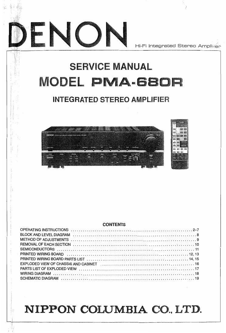Denon PMA 680R Service Manual